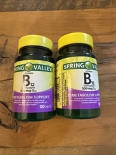 2 Spring Valley Vitamin B12 Tablets 500 mcg 100 Tablets Each Exp 3/2027