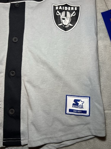 Starter OAKLAND RAIDERS NFL Retro Baseball Style Jersey Men’s S Las Vegas NWT - Picture 2 of 7