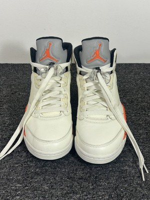 Nike Air Jordan 5 Retro White Orange Grey Men's Sneakers US 7.5 UK 6.5 EUR 39
