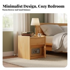 Nightstand with Safe Combination Lock Bedside Table Smart Security for