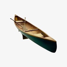 Modelo de canoa con remo y base bote de remos grande de madera vintage cabina decoración náutica