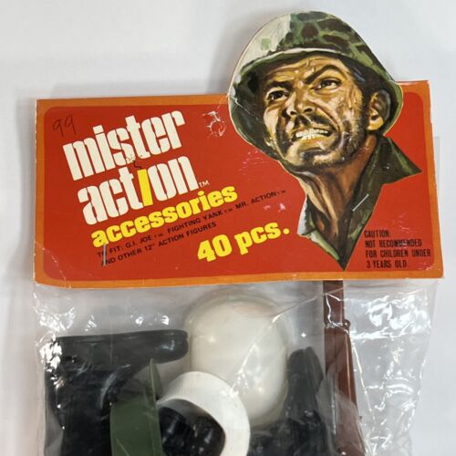 Vintage Mister Action 70er Jahre GI Joe Knock Off 40 Teile Zubehör LJN NEU - Bild 2 von 8