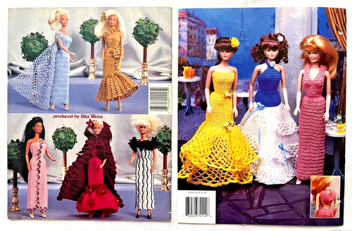 Lacy Evening & Designer Gowns Lace Crochet Pattern Book Fashion Dolls 11 1/2" - Picture 2 of 2