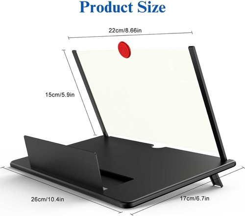12" Screen Magnifier Acrylic 3X Folding Design for Movies Gaming Smartphones - Picture 8 of 11