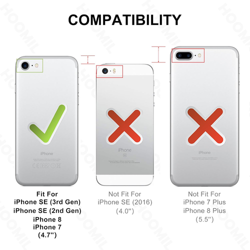 HOOMIL Cover Magflip per Iphone 7/8/SE 2020/SE 2022 4,7 Pollici, [Squisita Artig - Foto 2 di 12