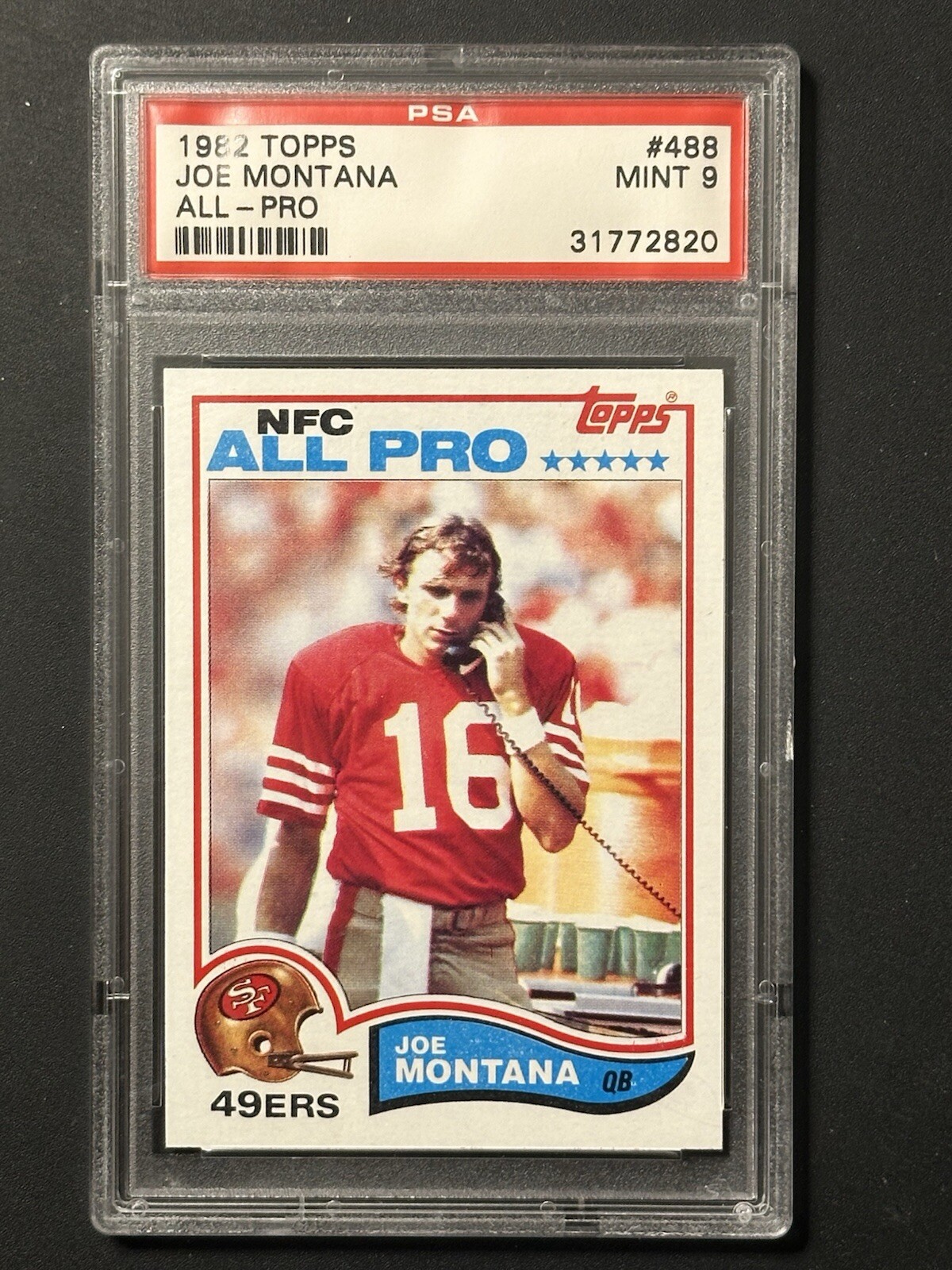 1982 Topps Football PSA 9 #488 Joe Montana 2nd Year WELL CENTERED
