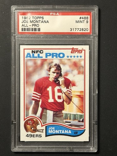 1982 Topps Football PSA 9 #488 Joe Montana 2nd Year WELL CENTERED