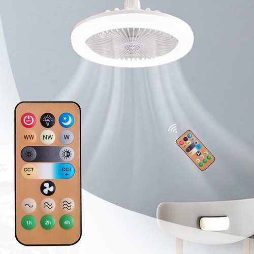 Ceiling Fan Lights Chandelier Low Profile Silent Ceiling Fan w/ Remote Control - Picture 7 of 11