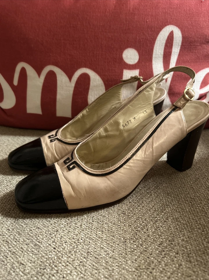 Винтажные туфли-лодочки GIVENCHY Slingback, размер 6,5, сделано в Италии - Изображение 3 из 4