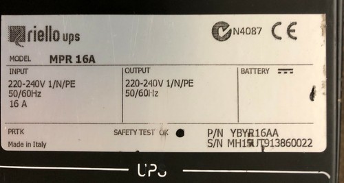 RIELLO USV MPR 16A Manuelle Bypasseinheit PDU - Rack 1he - YBYR16AA - Bild 5 von 5