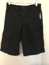 NWT OLD NAVY Boys 14 Regular Long Black Cargo Shorts Twill Cotton