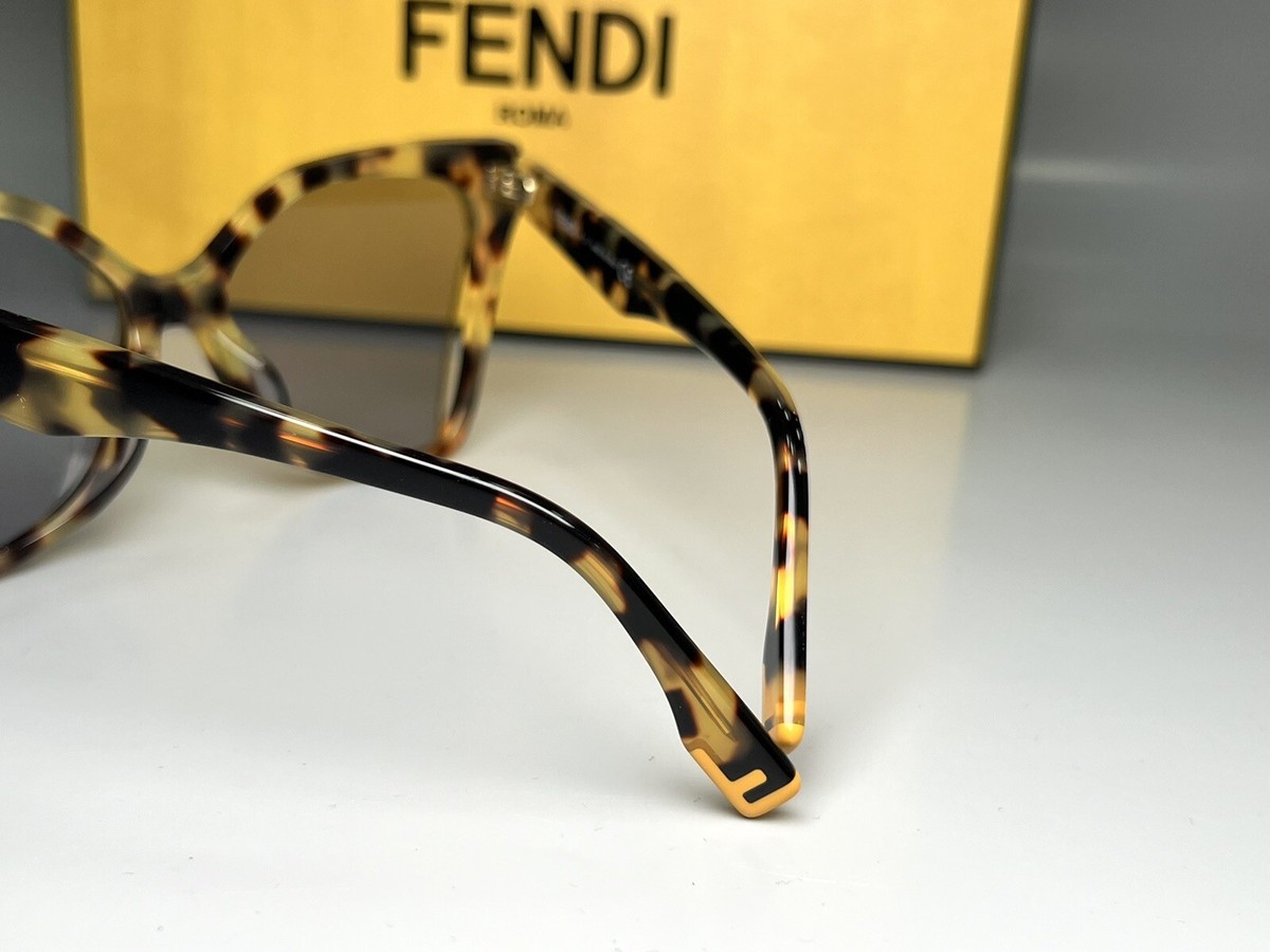 Fendi FE40010U Sunglasses Acetate Havana Frame Mirror Lens  display picture 2
