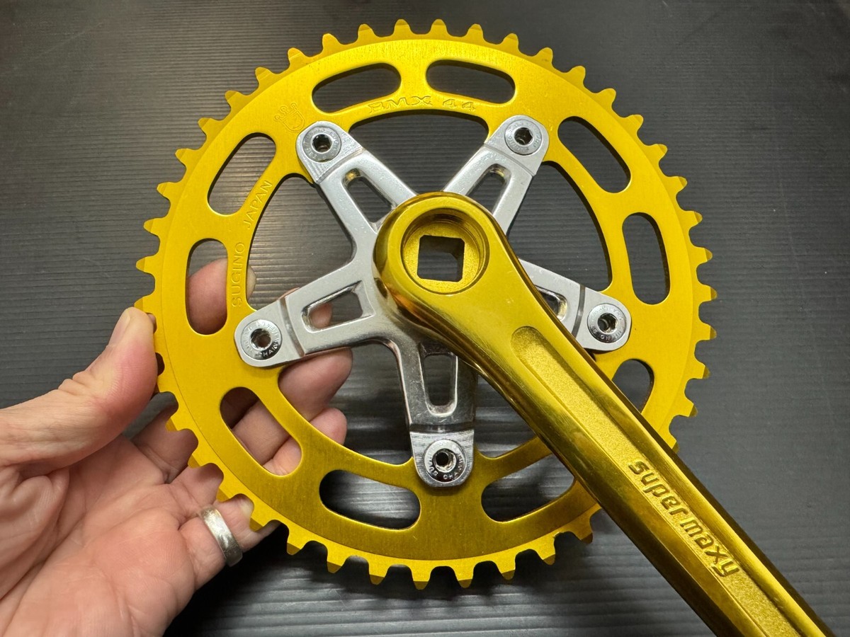 NOS Vintage SUGINO Super Maxy crank drive side Gold 170mm 44T old