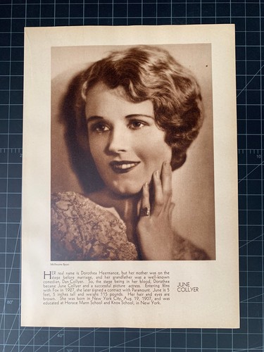 Vintage June Collyer Photoplay Portrait