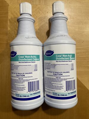 DIVERSEY Crew Non-Acid Disinfectant Cleaner 1 qt 32 oz Bathroom X 2
