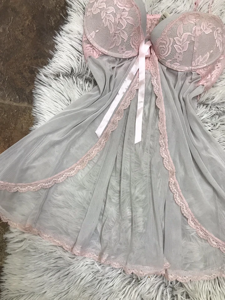 Джессика Симпсон слоновой кости цветочный на косточках кружева Babydoll Nightie Teddy Sz Lg - Изображение 3 из 4
