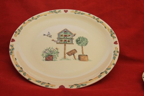 Thomson Pottery Birdhouse 3 Pcs. Dinner & Luncheon Plate and Mug / Cup - Picture 2 of 8