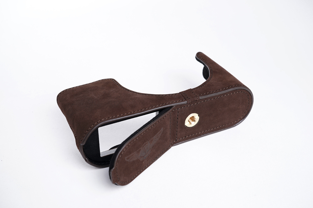 Genuine Real Leather Half Camera Case Bag Cover for Leica Q Typ116 Bottom Open D