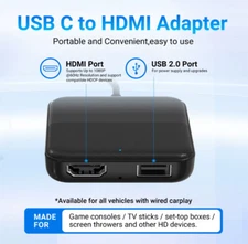 Wireless CarPlay TV Mate HDMI Game Mutimedia Car Adapter Player+Android Auto