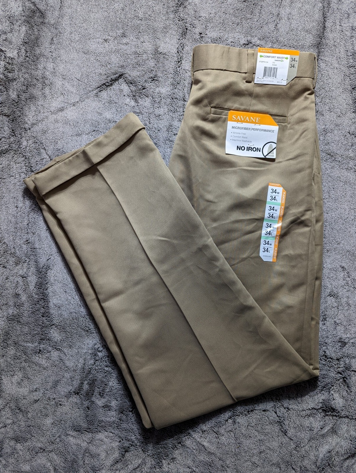 SAVANE Men's Dress Pants Microfiber 