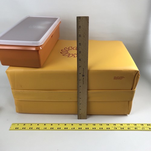 Vintage 1982 Tupperware Picnic Pack Hostess Set Giallo Starburst Soft Coolers NOS - Foto 6 di 11