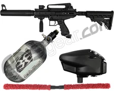 TIPPMANN CRONUS TACTICAL COMPETITION PAINTBALL GUN KIT - BLACK W/ 68/4500 BOTTLE