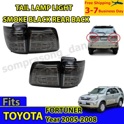 L3 TAIL LAMP LIGHT SMOKE BLACK REAR BACK FOR TOYOTA FORTUNER 4WD KUN 05-08 PAIR
