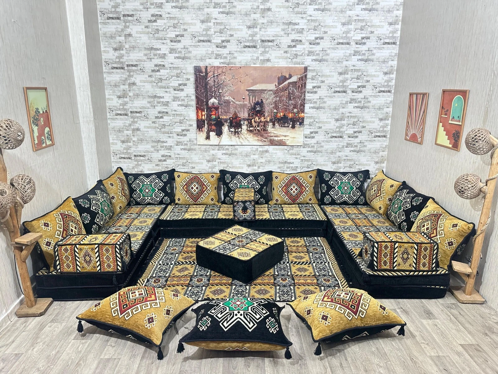 Oriental Seating Area, Arabic Corner Majlis, U Shaped, Oriental Sofa
Opens in a new window or tab