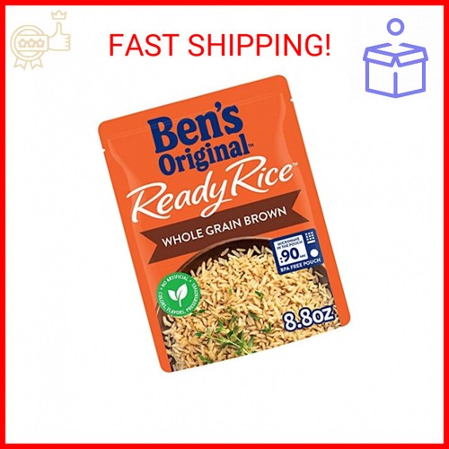 BEN'S ORIGINAL Ready Rice Whole Grain Brown Rice, Easy Dinner Side, 8.8 OZ Pouch