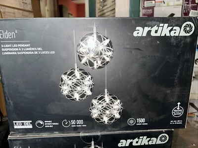 Artika Elden Chrome Modern Hanging Pendant Chandelier Light