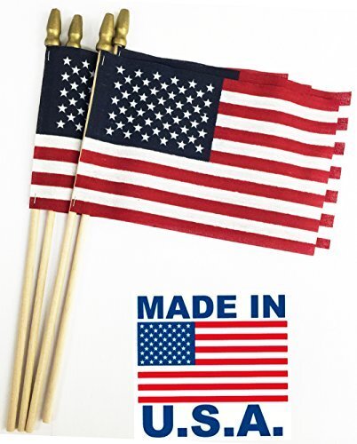 Set of 12, Proudly Made in U.S.A. Small American Flags 4x6 Inch/Small US - Picture 2 of 7