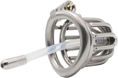 Stainless Steel Urethral Penis Cage Chastity Device for Men. Sizes 40/45/50mm - Picture 7 of 9