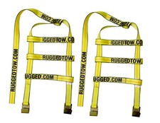 Tow Dolly Basket Straps With Flat Hook Yellow Car Tire Usa Sewn Set Of 2