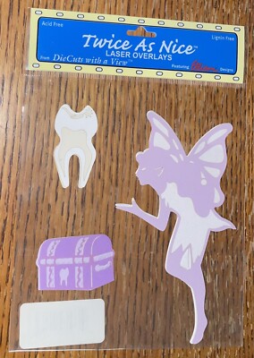 Twice As Nice Laser Overlay Die Cut TOOTH FAIRY treasure chest Scrapbook Sticker