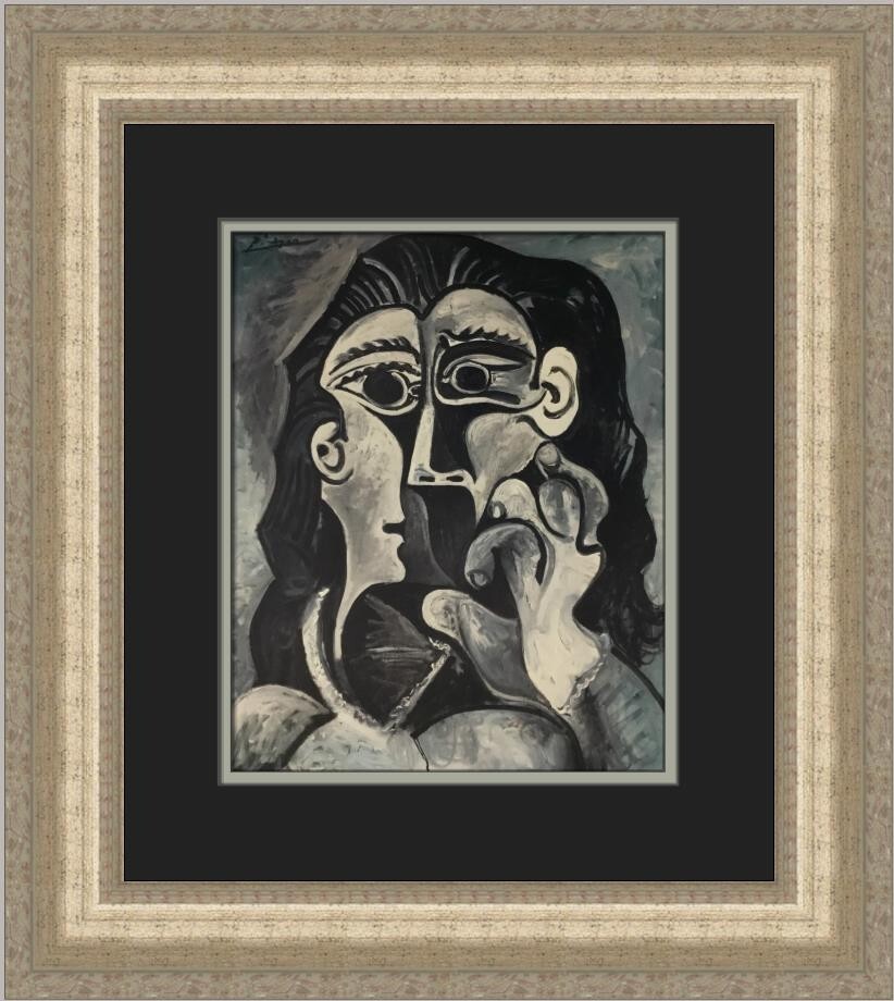 Pablo　Picasso、ワイングラス、希少な額装用画集より、新品高級額装付 Pablo Picasso Head of a Woman V Custom Framed Print | eBay