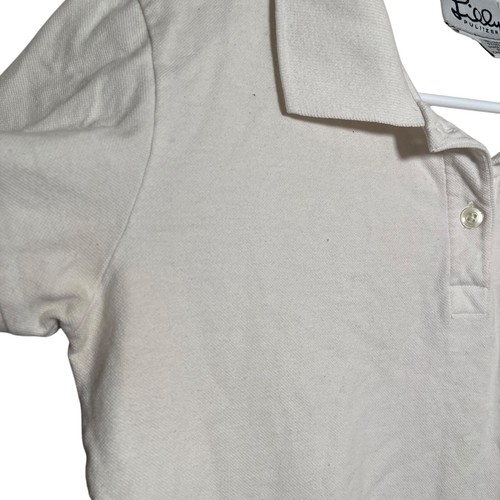 Vintage Lilly Pulitzer Shirt Girl's Medium White Polo Short Sleeve Solid Top - Picture 4 of 8