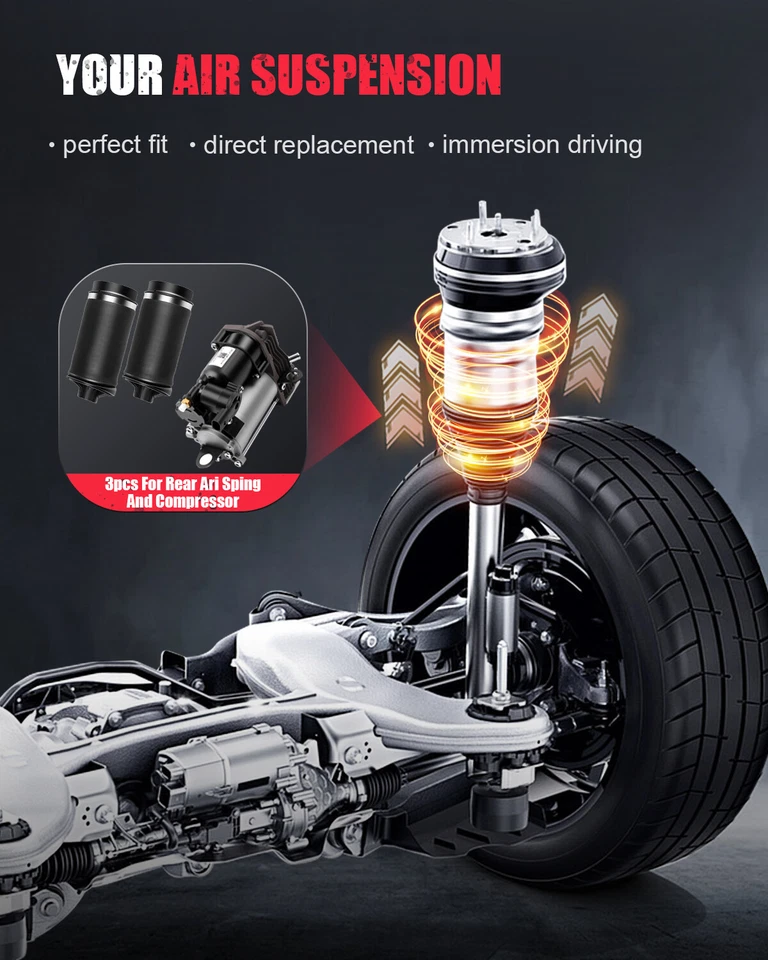 3 resortes y compresores de suspensión neumática traseros para Mercedes-Benz Clase R W251 R63 AMG Foto 3 de 4