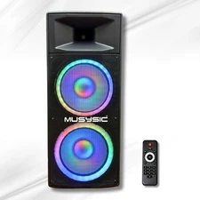 MUSYSIC  Bluetooth Speaker Dual 2x15" 4000WDJ Speaker Bluetooth MU-215P4K