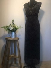 Autograph Womens Plus Size 18 Black Gray Floral Sheer Maxi Dress