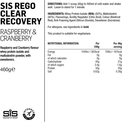 Science in Sport Rego Clear Recovery | Batido de proteína de suero transparente | 20 g de proteína, 2 - Imagen 6 de 6