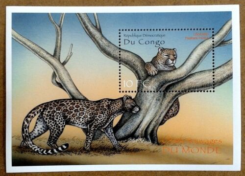 VINTAGE CLASSICS - Congo 2000 - Wild Cats, Leopard - Souvenir Sheet - MNH - Afbeelding 1 van 1