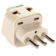 Grounded Universal 2 in 1 Plug Adapter Type L for Italy, Uruguay  More - Ce ...