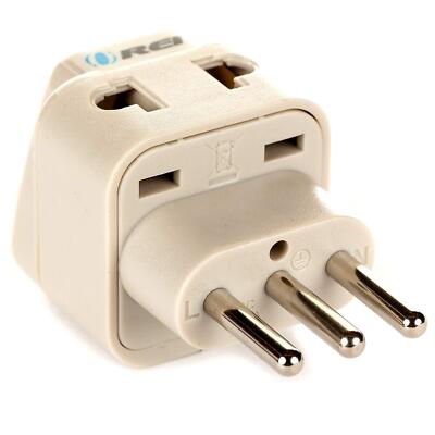 Grounded Universal 2 in 1 Plug Adapter Type L for Italy, Uruguay & More - Ce ...