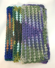 Handmade set of 3 Crochet Cotton dish cloths or wash cloths 9x8.5 inches, New