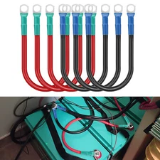12V 6AWG Battery Cables, 6Pcs, 30cm/12in, 3/8" Terminals for Solar Inverter