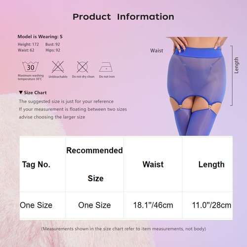 Womens Thigh-High Stockings Transparent Bodystockings Wide Elastic Waistband - Bild 40 von 72