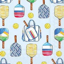 Boston International - Pickleball Allover Blue Cocktail Napkin - C000263