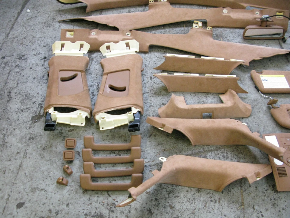 04-10 Audi S8 A8 Alcantara Suede headliner Pillar Sun Visor Dome Light Set - Image 3 of 4