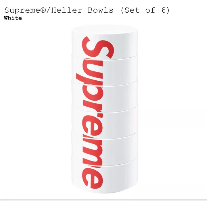 Supreme Heller Bowls (Set Of 6) White SIZE OS. Deadstock.