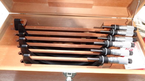 Starrett 6-12 Mechanical Outside Micrometer Set, 6 Piece Set, 10-11-12-7-8-9 - Picture 2 of 20